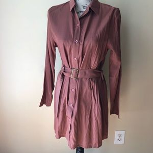 Utility belted shirt dress